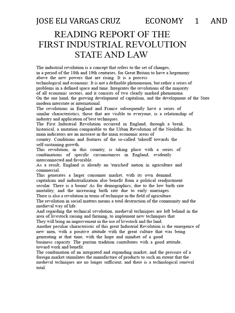 First Industrial Revolution Overview | PDF | Industrial Revolution ...
