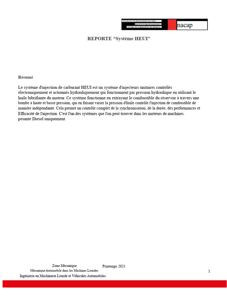 Système HEUI : Injection Diesel Avancée | PDF | Injection (moteur ...