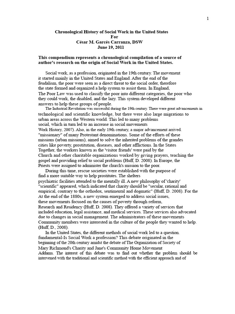 History of Social Work in America | PDF | Social Work | Psychiatry