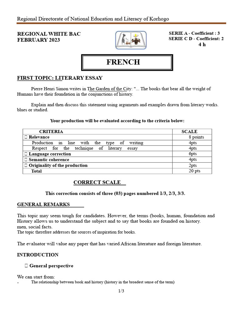 French BAC Dissertation Corrected | PDF | Essays