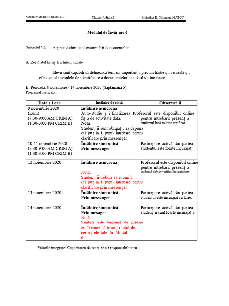 MODULE 6-ASPECTUL CHEMIC DE EXAMEN AL DOCUMENTELOR Capitolul 6 | PDF