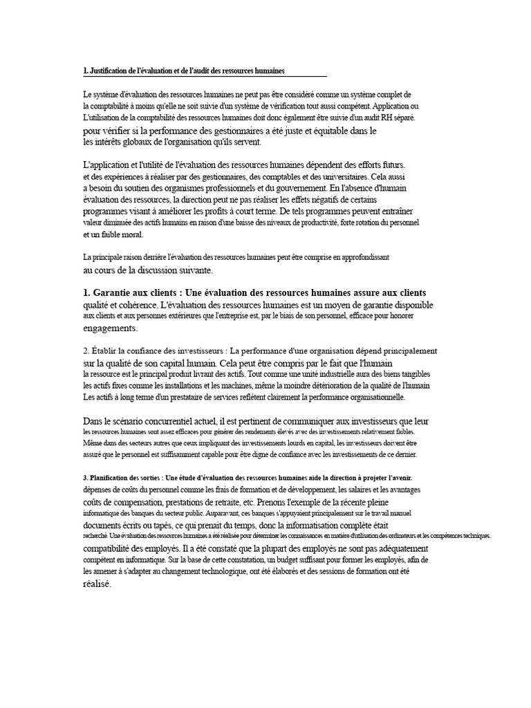Évaluation et audit des ressources humaines | PDF | Gestion des ...