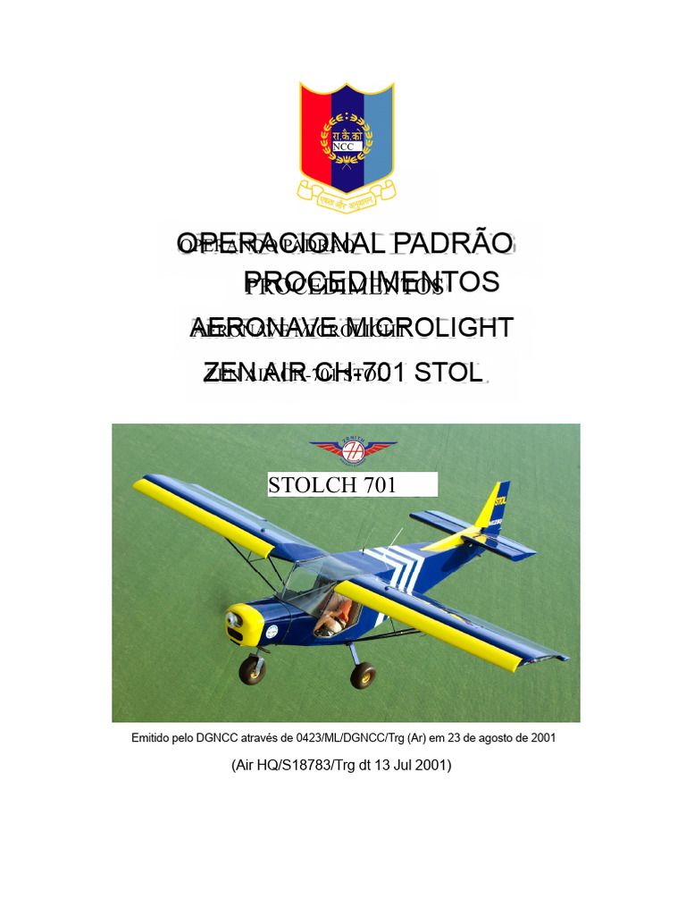 SOP para Aeronave Zen Air CH-701 STOL | PDF | Voo | Flap (Aeronáutica)