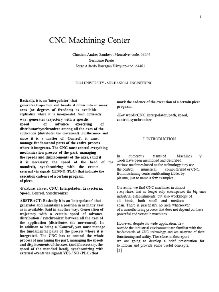 CNC Machining Center Overview and Functions | PDF | Rotation | Machines