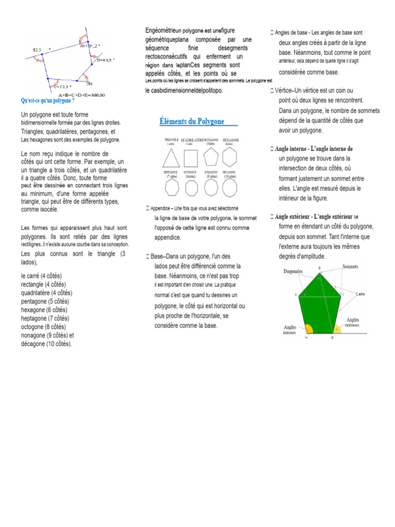 Comprendre les Polygones en Géométrie | PDF | Polygone | Triangle