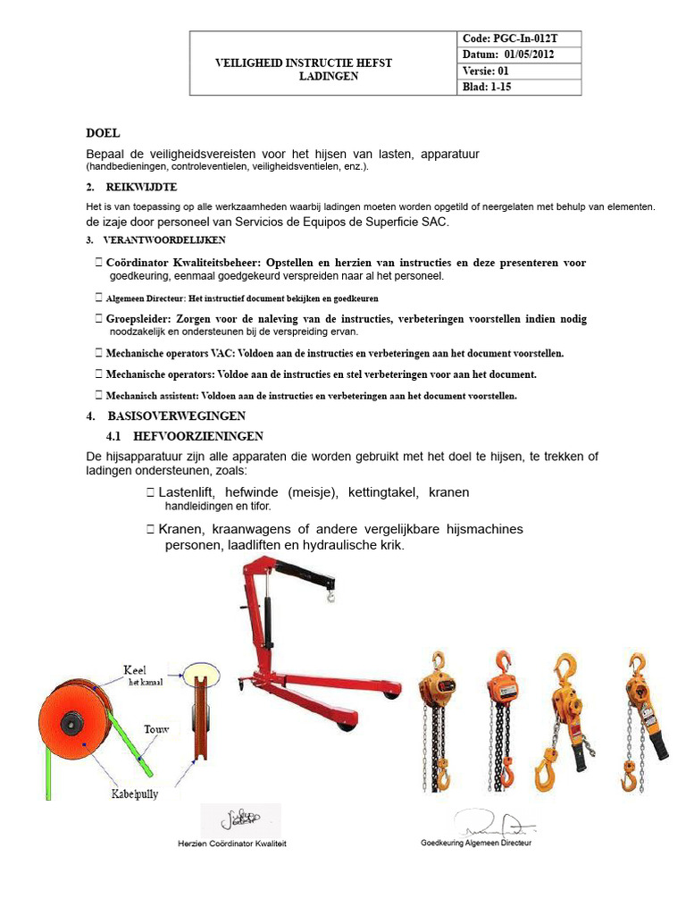 Veiligheidsinstantie Voor Het Hijsen Van Apparatuur | PDF