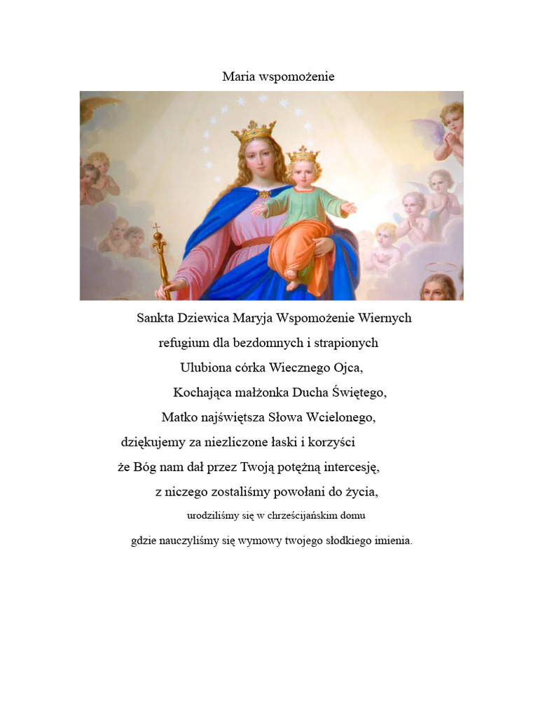 Maria Wspomożycielka Modlitwa | PDF