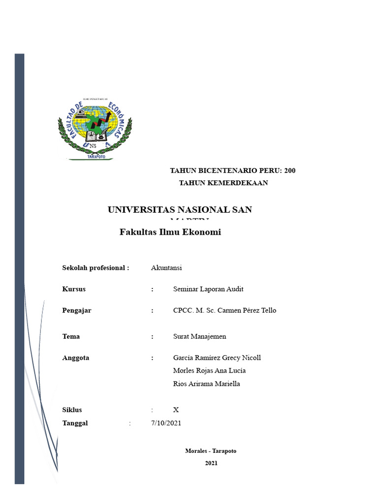 Surat Manajemen dalam Audit Akuntansi | PDF