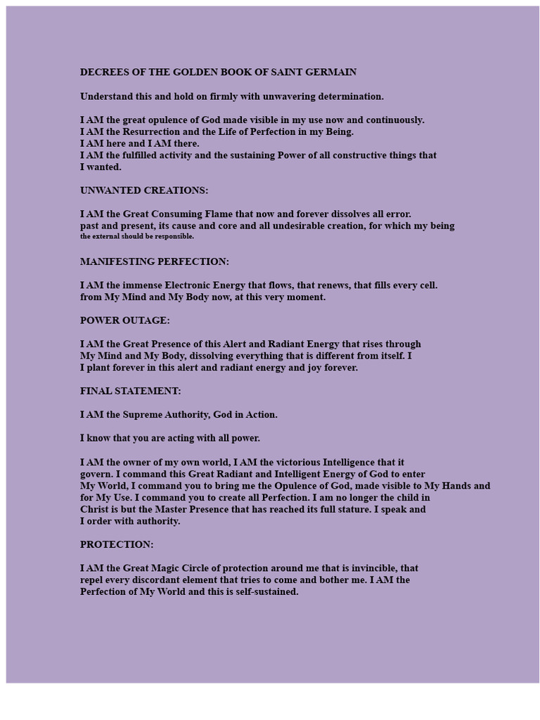Decrees from the Golden Book | PDF | Divinity | God