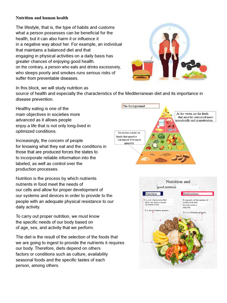 Nutrition's Role in Human Health | PDF | Healthy Diet | Diet (Nutrition)