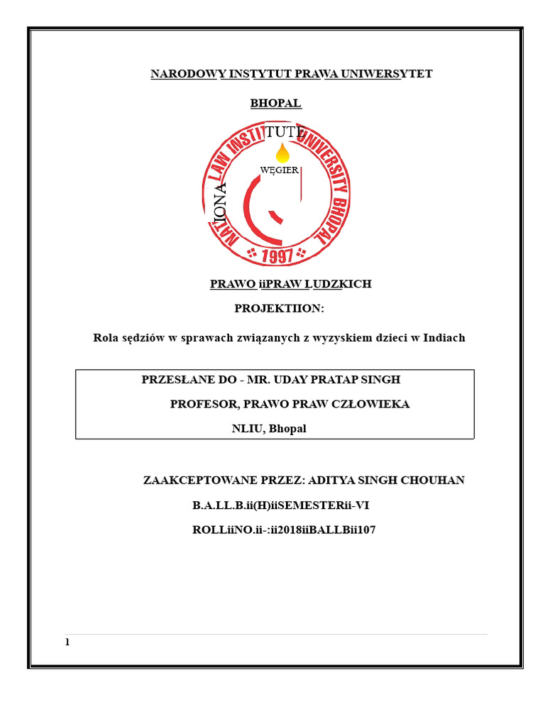 Projekt Praw Człowieka | PDF