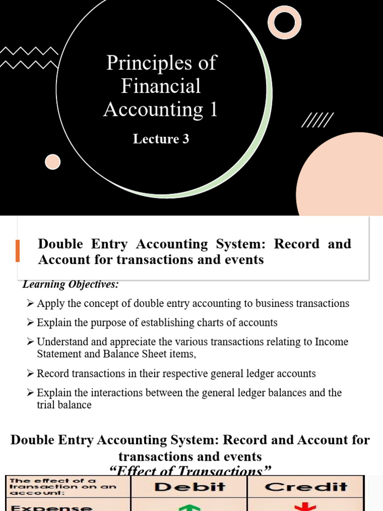 Double Entry Accounting Principles Explained | PDF | Debits And Credits ...