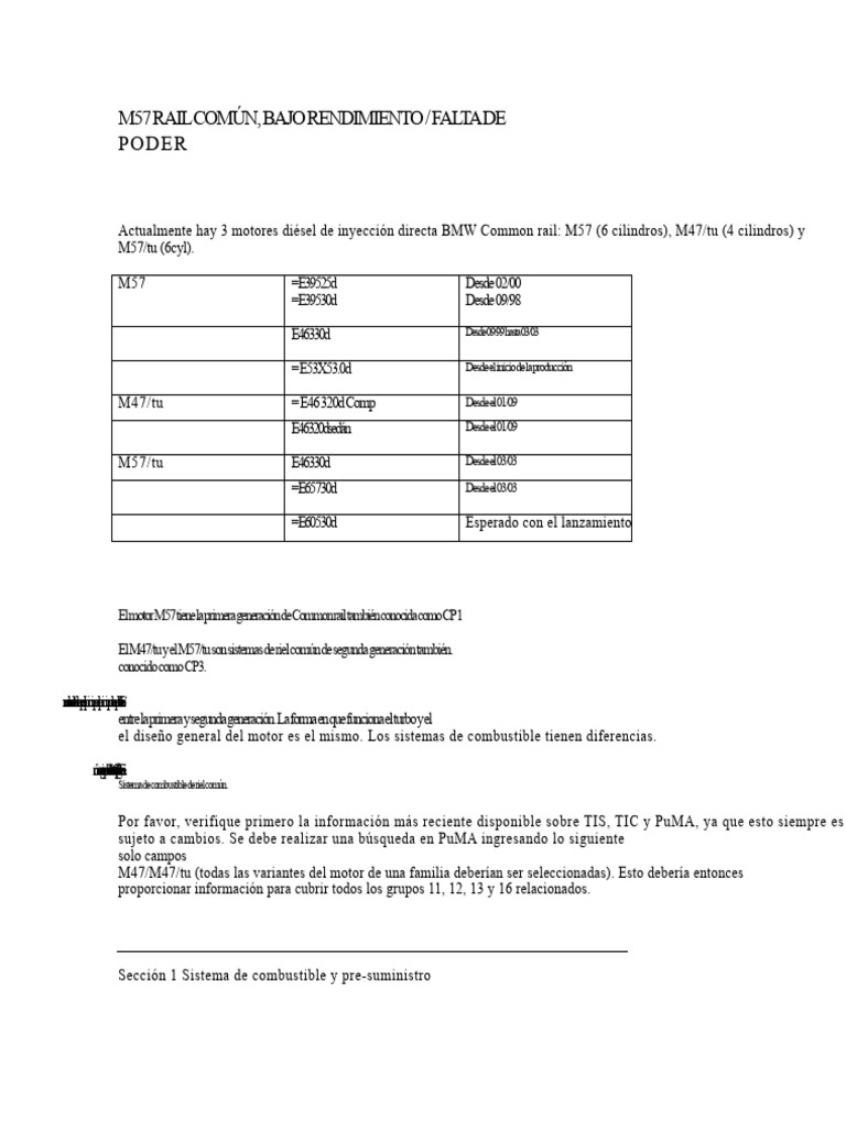 m57 Riel Común | PDF | Inyección de combustible | Turbocompresor