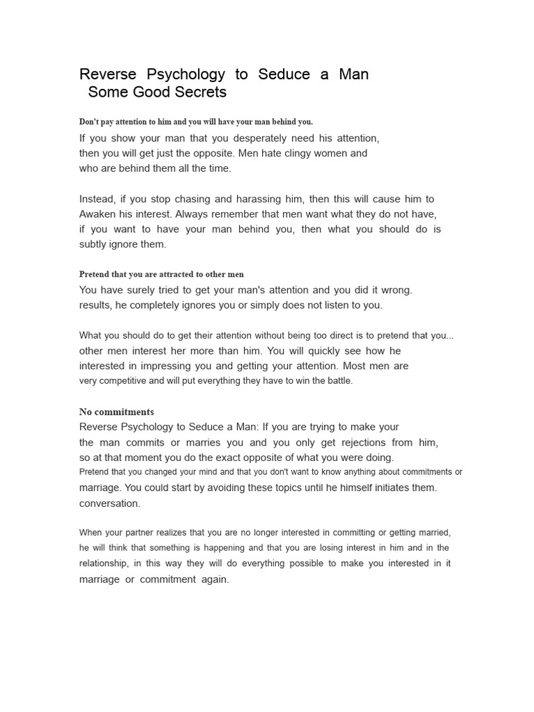 Reverse Psychology Pair | PDF | Psychology | Behavioural Sciences