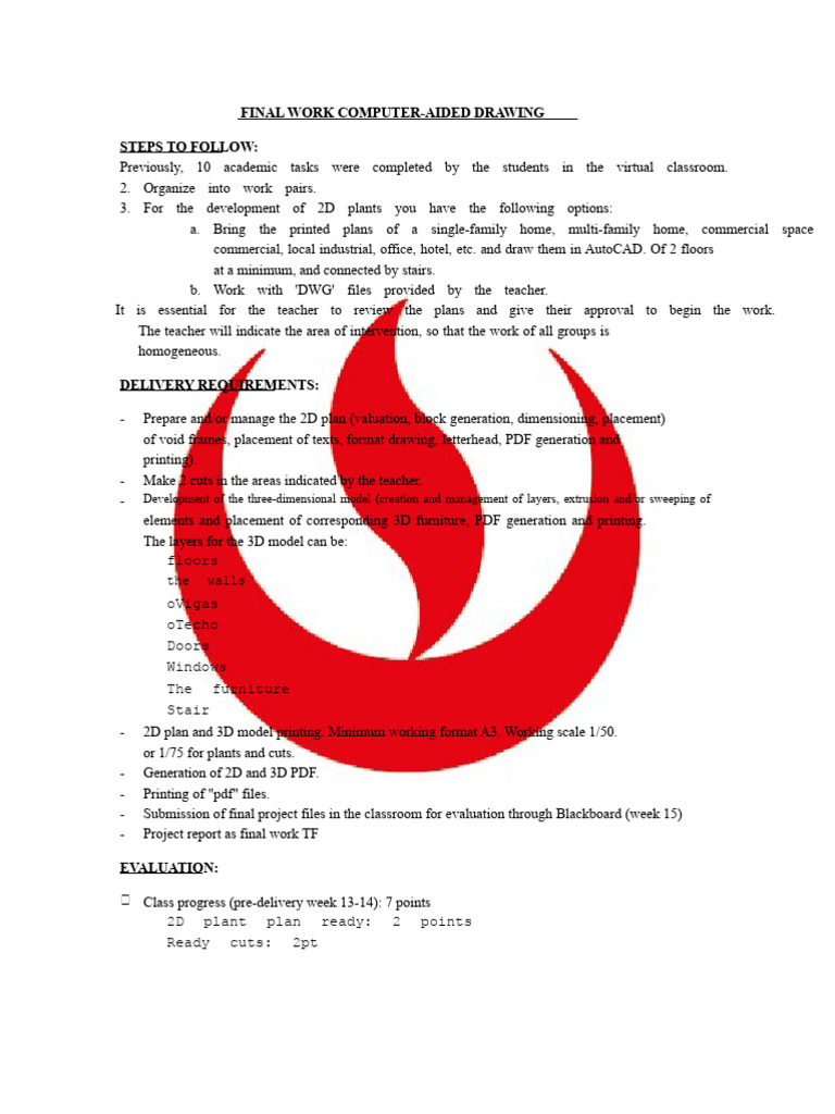 FINAL WORK - Computer-Aided Drawing - Final 2019-1 | PDF