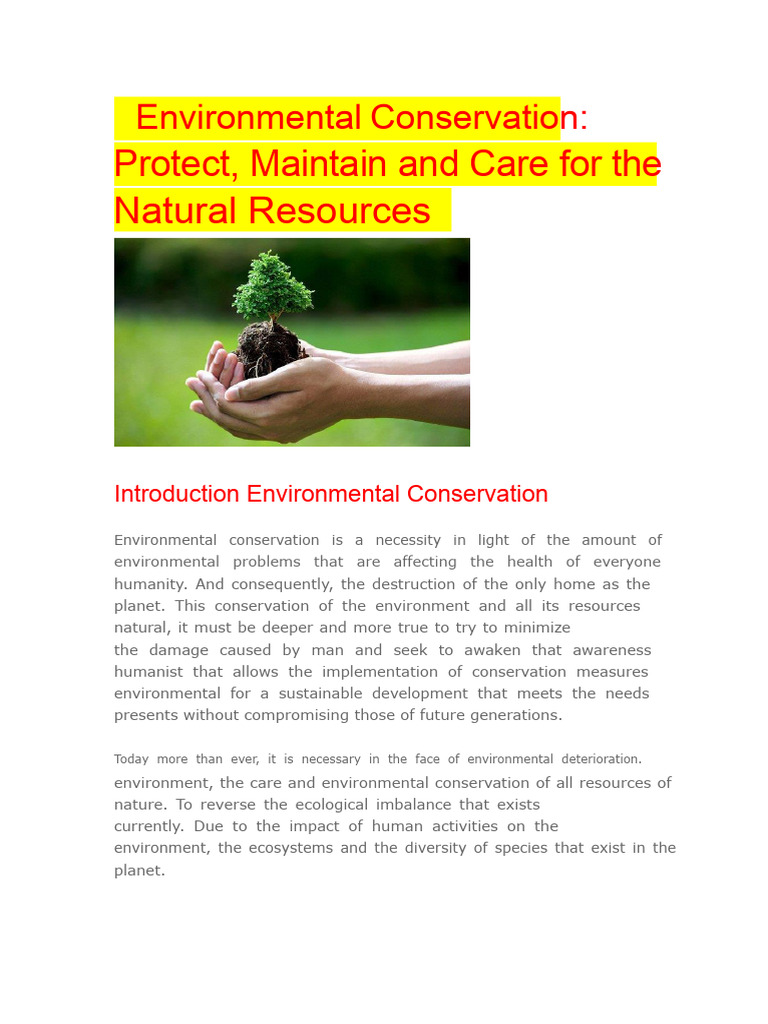 Environmental Conservation Strategies | PDF | Pollution | Conservation ...