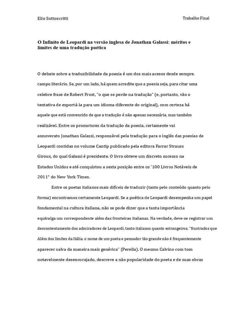 Análise da Tradução de 