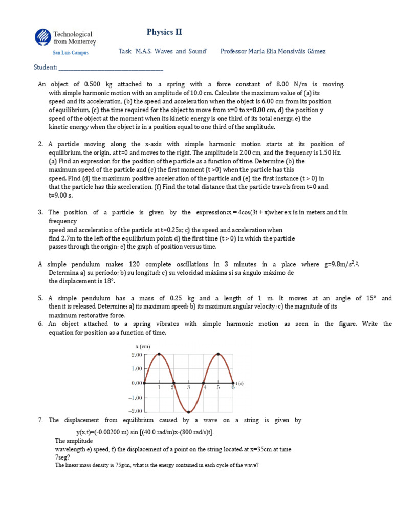 Waves and Sound Physics II Exercises | PDF | Waves | Sound