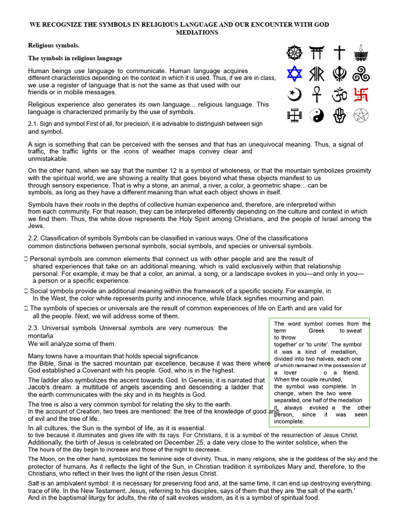 Understanding Religious Symbols and Language | PDF | Jesus | Symbols