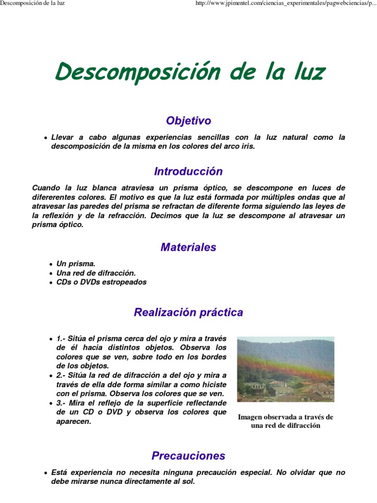 Descomposición de La Luz | PDF | Ligero | Color