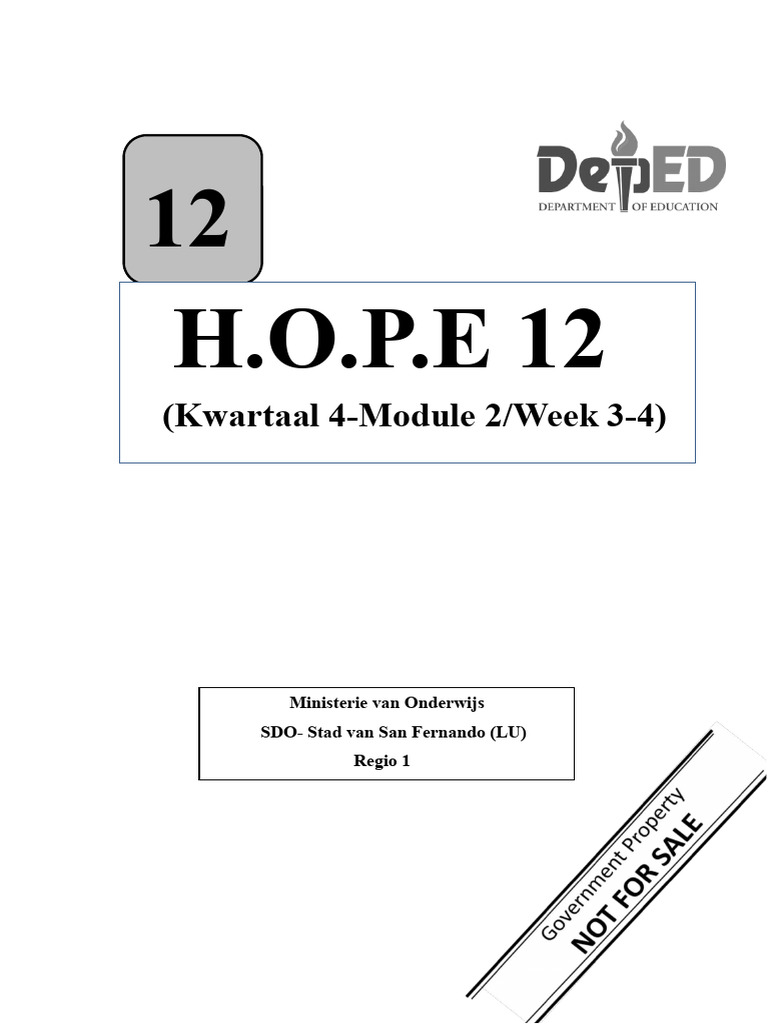 HOPE 12 Module 2 Wek 3 4 Kwartaal 4 | PDF