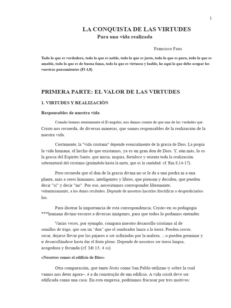 Virtudes para una Vida Plena | PDF | Virtud | Jesús