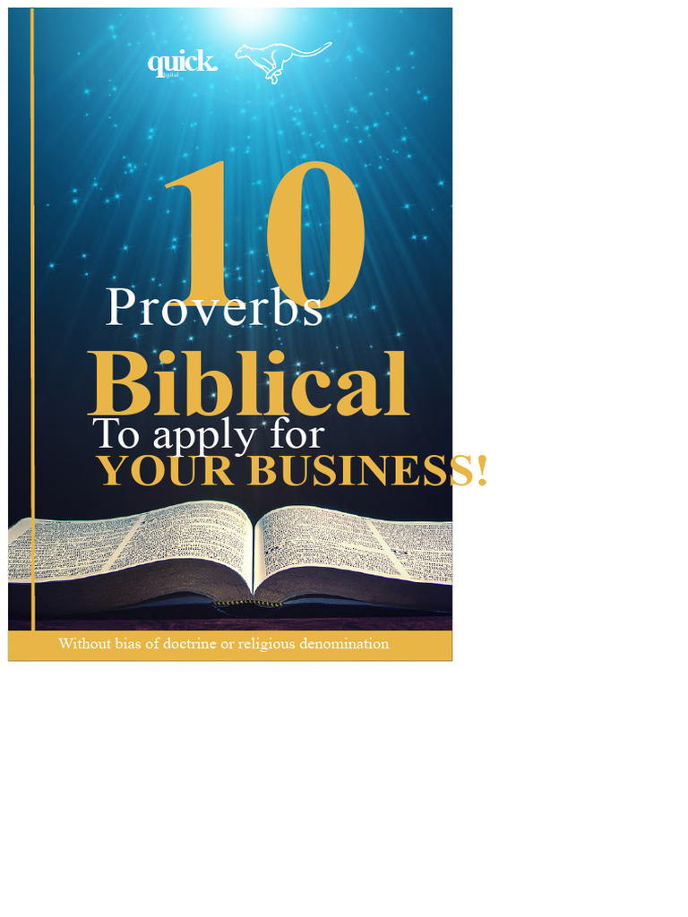 10 Biblical Proverbs for Business Success | PDF | Book Of Proverbs ...