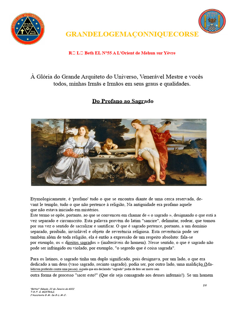 Do Profano ao Sagrado na Maçonaria | PDF | Maçonaria | Loja Maçônica
