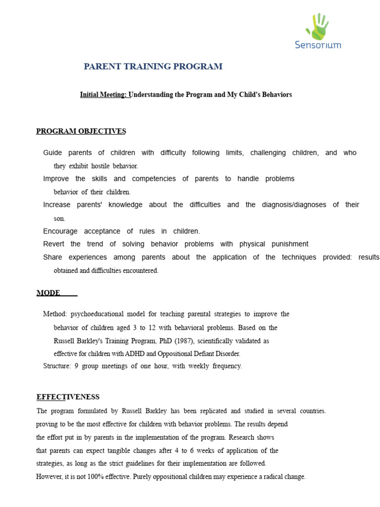 Parent Training for Child Behavior Issues | PDF | Reinforcement ...