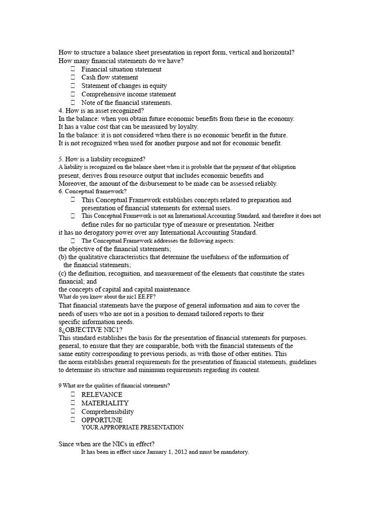 Balance Sheet Presentation Guide | PDF | Financial Statement ...