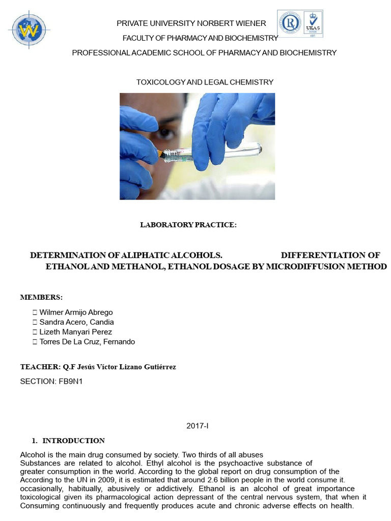 Ethanol Dosage Microdiffusion Method | PDF | Ethanol | Methanol