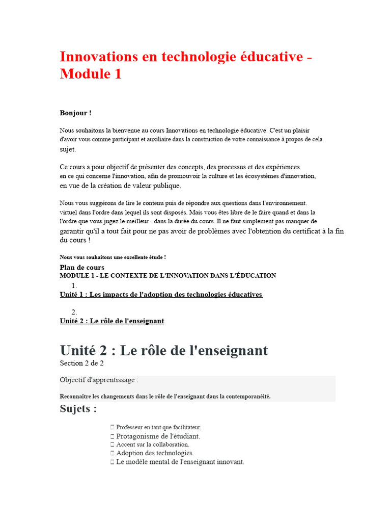 Innovations en Technologie Éducative | PDF | Réalité augmentée | Pédagogie