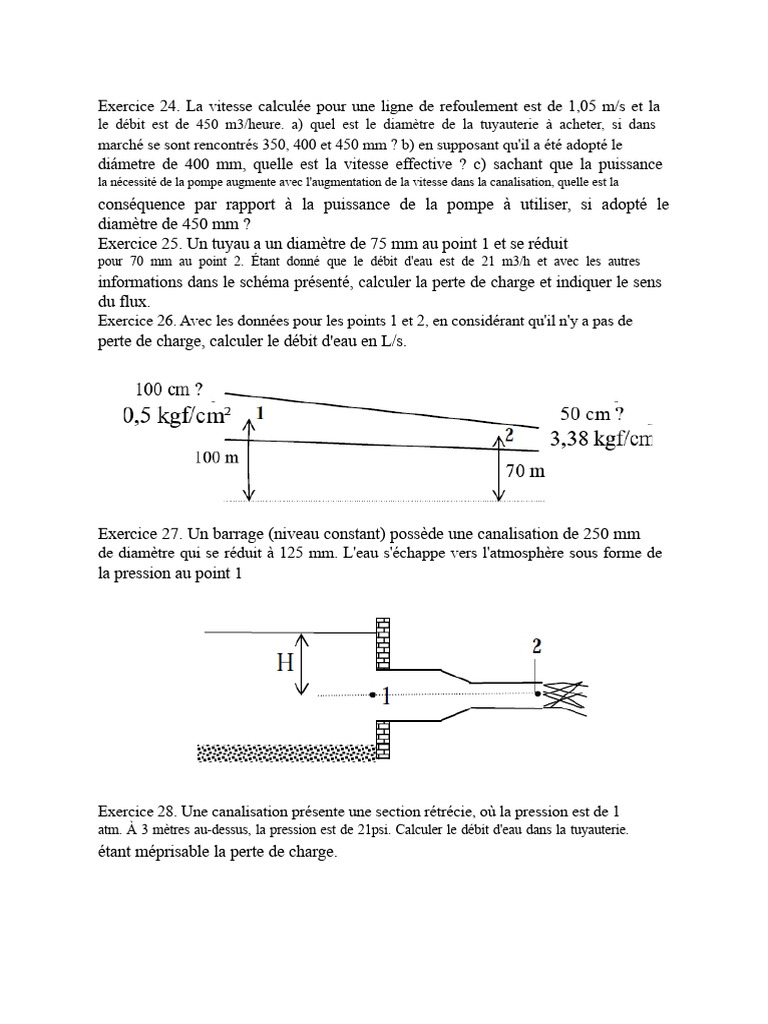Calculs de débit et pertes de charge en tuyauterie PDF Tuyau — free download