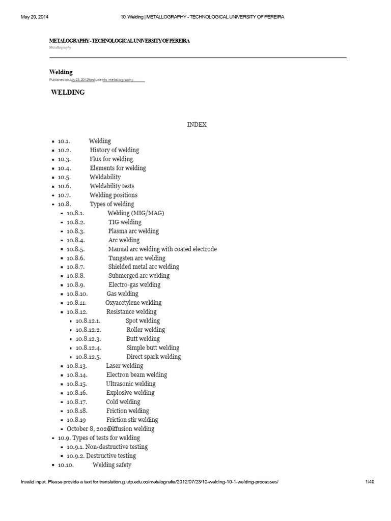 Welding Processes Overview and Techniques | PDF | Welding | Construction