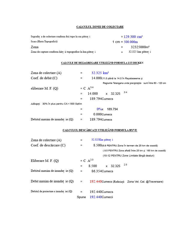 Calculul Zonei de Captare PDF | PDF