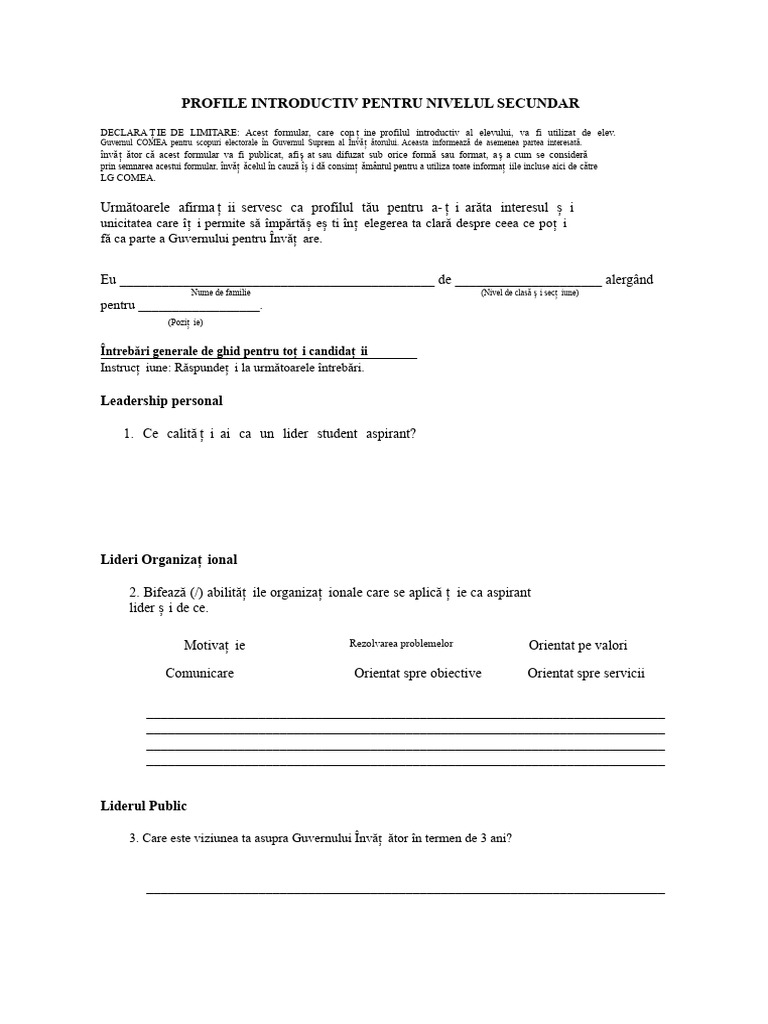 Enc.7.2 Profil Introductiv Secundar | PDF