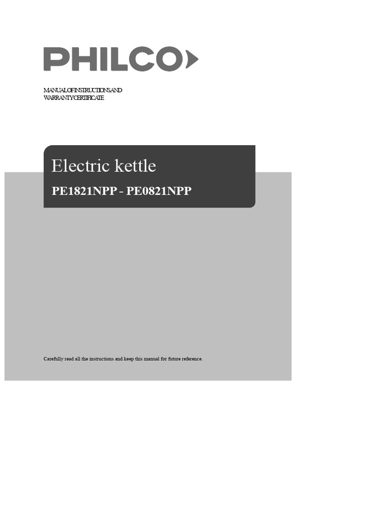 Electric Kettle Manual & Warranty Guide | PDF
