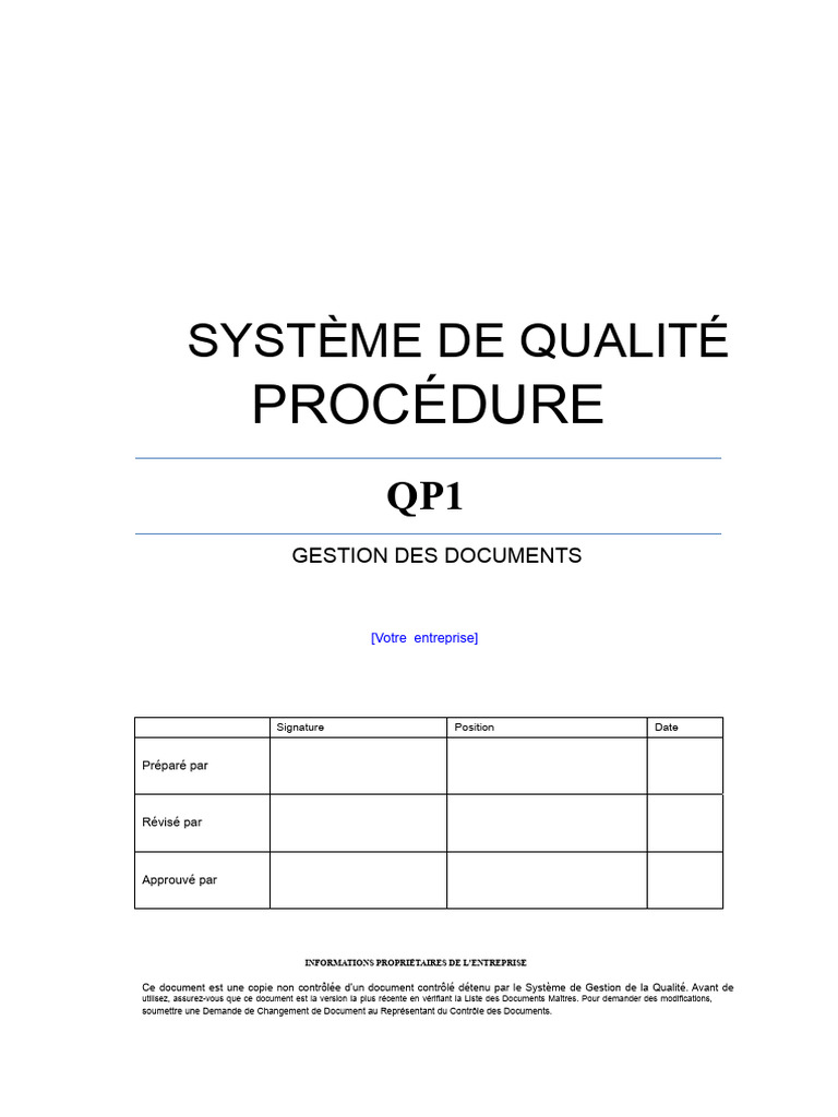 Gestion des Documents en Système de Qualité | PDF | Management de la ...