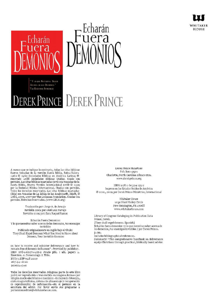 Hecharan Fuera Demonios Derek Prince | PDF