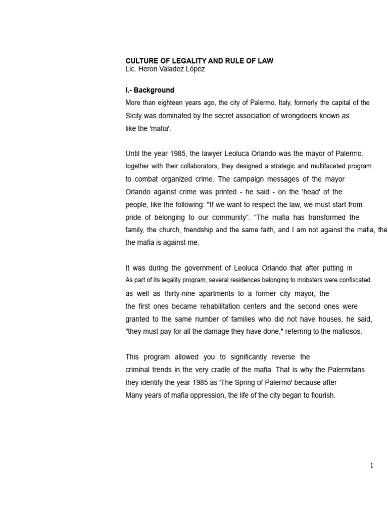 Culture of Legality and Rule of Law | PDF | State (Polity) | Rule Of Law