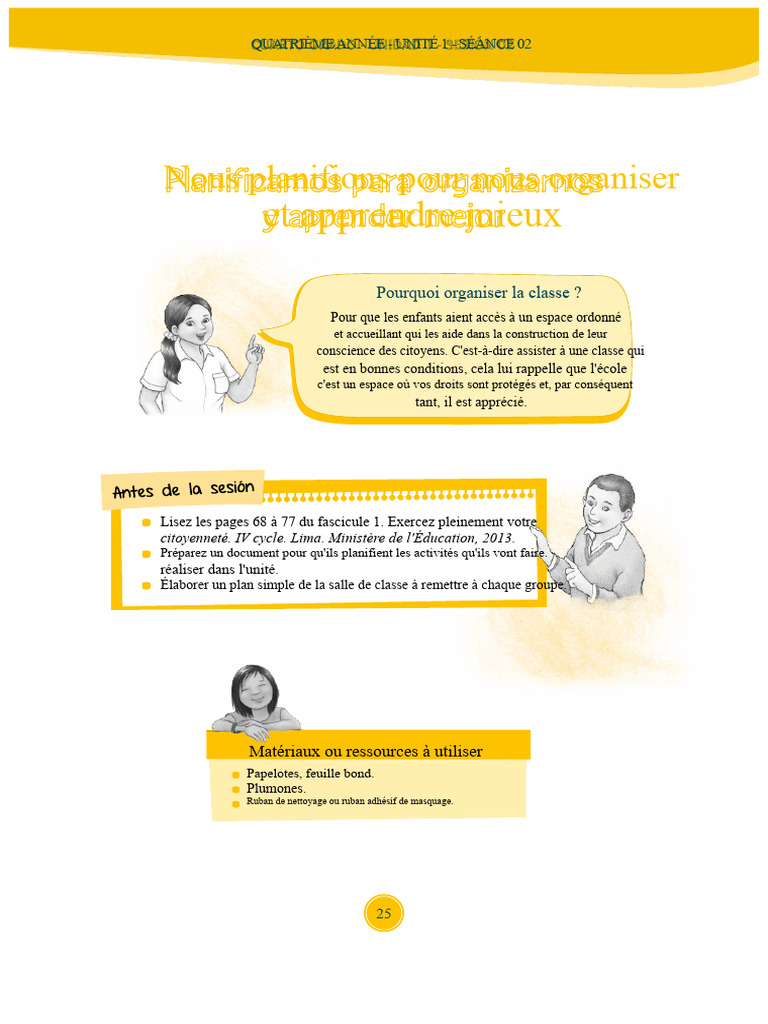 Organisation de la classe en quatrième année | PDF