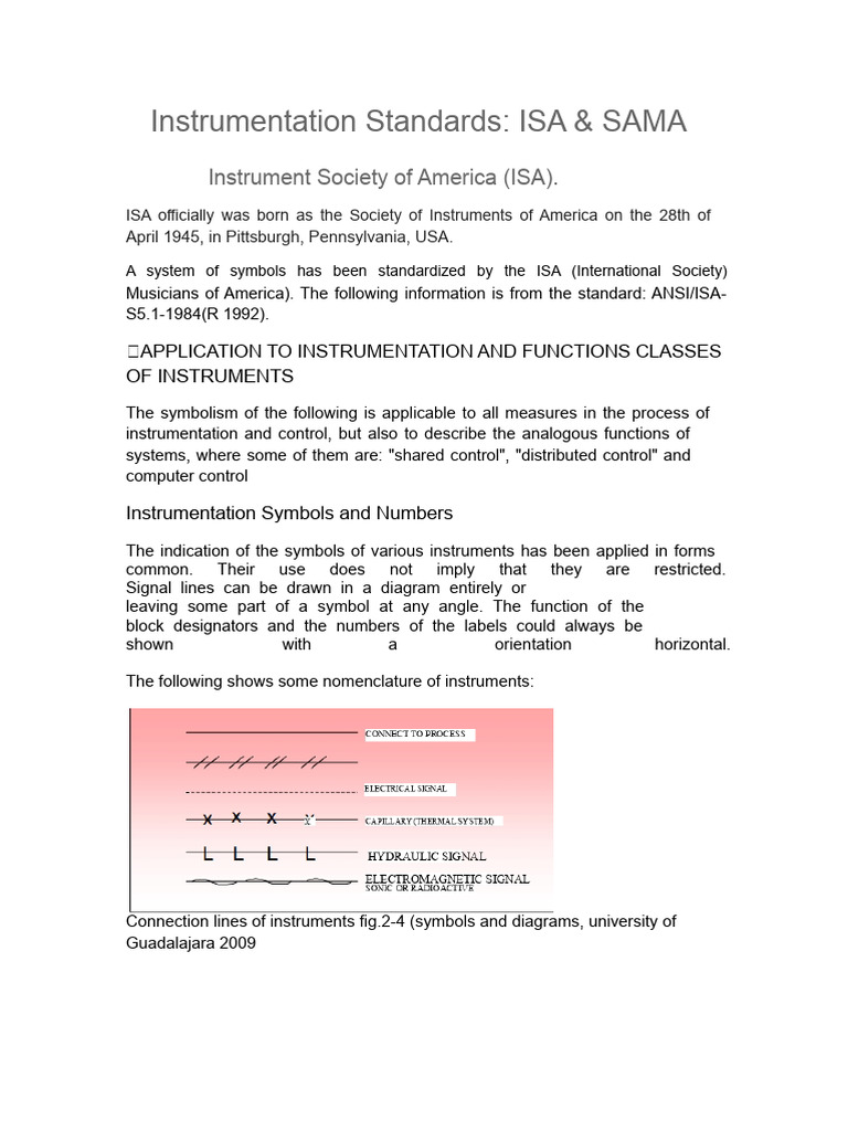 ISA and SAMA Instrumentation Standards | PDF | Instrumentation ...