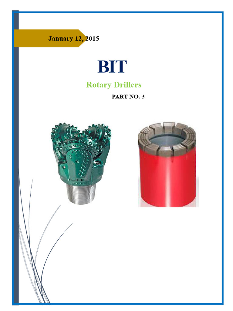 Report On Rotary Drilling Bits | PDF | Bearing (Mechanical) | Drilling