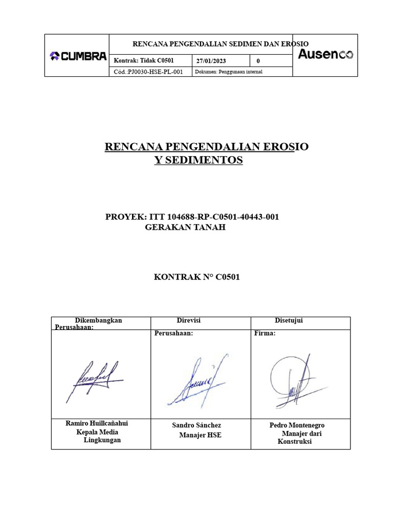 Rencana Pengendalian Erosi dan Sedimen | PDF