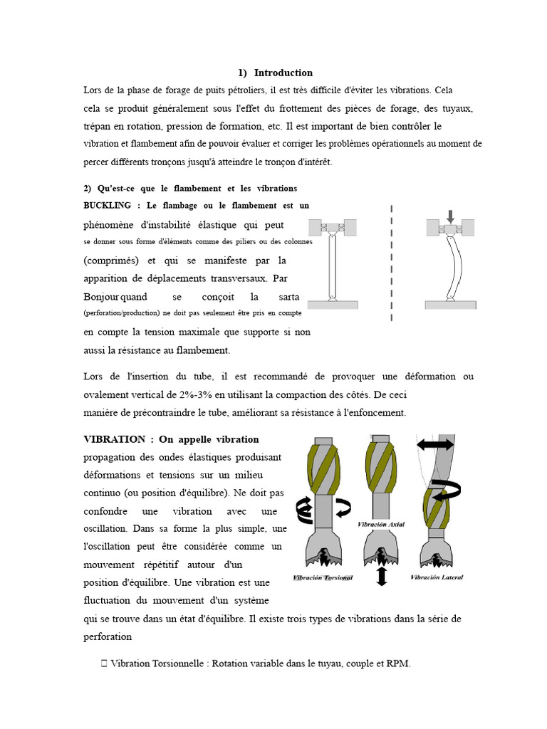 Contrôle des vibrations et flambement en forage | PDF | Flambage | Forage
