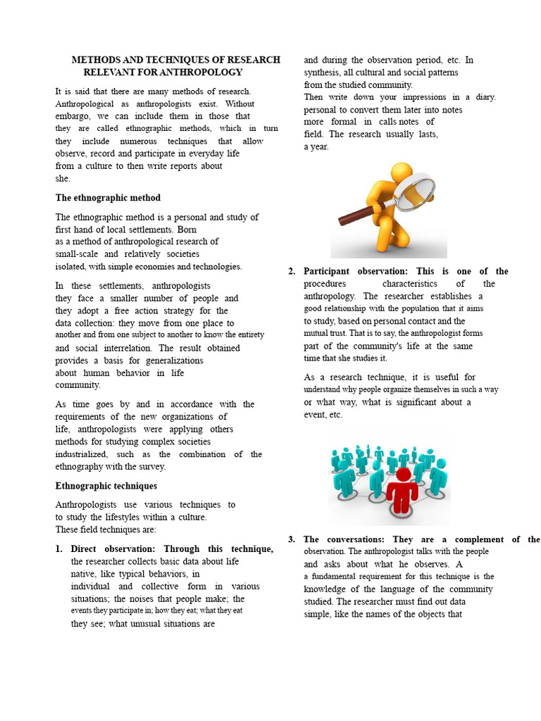 Ethnographic Research Methods in Anthropology | PDF | Anthropology ...