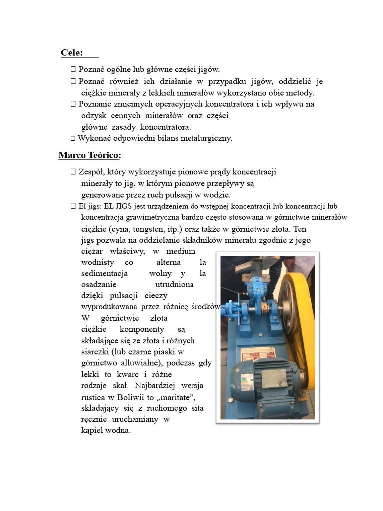 Koncentrator Jigów | PDF