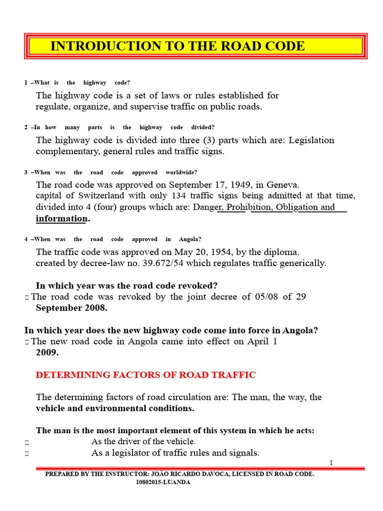 Overview of the Highway Code Regulations | PDF | Traffic | Intersection ...