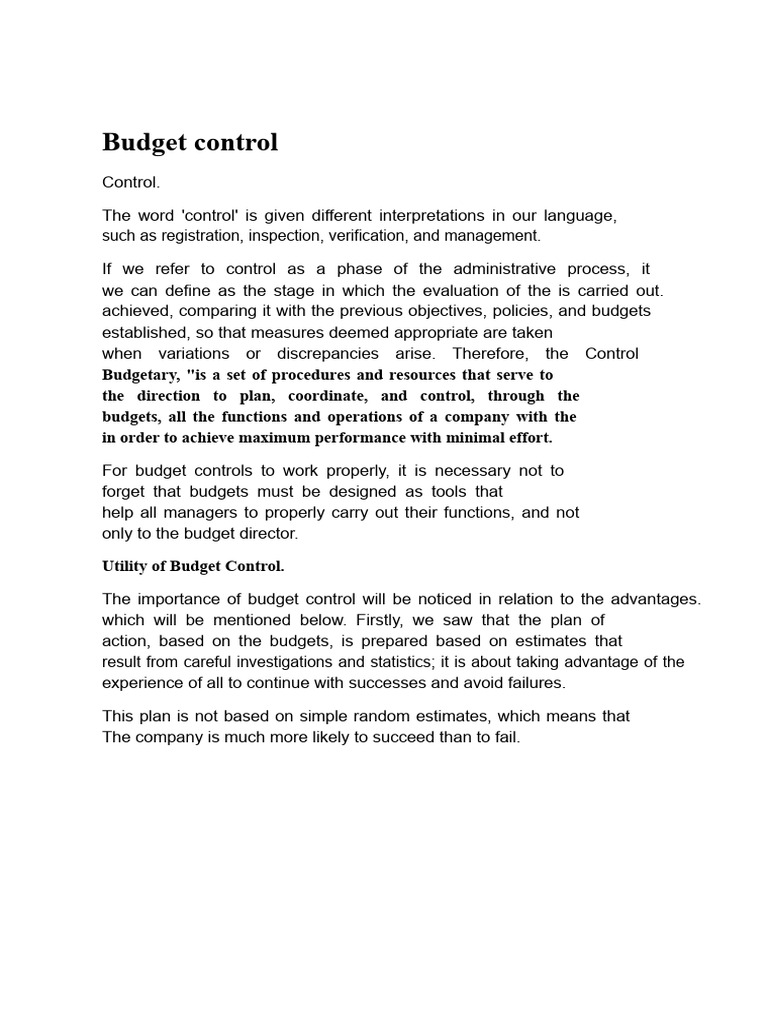Effective Budget Control Strategies | PDF | Budget | Evaluation