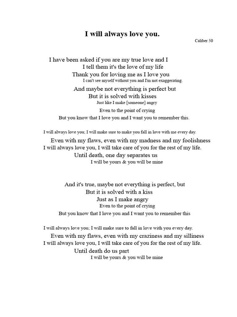 I Will Always Love You | PDF